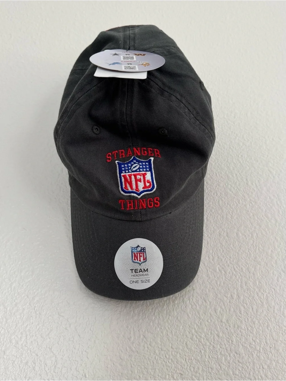 Official NFL x Stranger Things Gray Baseball Cap